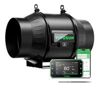 VIVOSUN Inline Duct Fan 150 mm Quiet Extractor Fan 693 m³/h with EC Motor and GrowHub E42A WLAN Controller AeroZesh T6 Fan for Grow Tents and Hydroponics