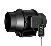 VIVOSUN Inline Duct Fan 150mm Exhaust Fan 688m³/h with E12 Speed Controller and Fully Programmable PWM Controlled EC Fan AeroZesh S6 for Grow Tent Ventilation