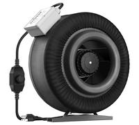 VIVOSUN Inline Pipe Fan 200 mm Extractor Fan 1257 m³/h with Continuous Speed Controller for Grow Tents, Indoor Garden Ventilation