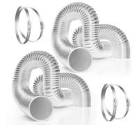 VIVOSUN Non-Insulated Flex Air Aluminum Ducting, 2-Pack 6 Inch 25 Feet Dryer Vent Hose for HVAC Ventilation with Four Stainless Steel Clamps