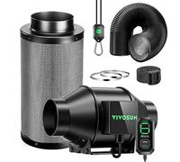 Vivosun PRO G4 Smart Air Filtration Set, 10 cm AeroZesh G4 Duct Fan with GrowHub E42A, Carbon Filter & Air Duct, Ventilation System for Grow Tent, Hydroponics