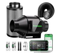 VIVOSUN PRO G4 Smart Air Filtration Set, 10 cm AeroZesh G4 Duct Fan with GrowHub E42A, Carbon Filter & Air Duct, Ventilation System for Grow Tent, Hydroponics