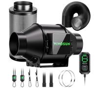 Vivosun PRO G4 Smart Air Filtration Set, 10 cm AeroZesh G4 Duct Fan with GrowHub E42A, Carbon Filter & Air Duct, Ventilation System for Grow Tent, Hydroponics