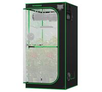 VIVOSUN PRO Grow Tent 90 x 90 x 180 cm Grow Tent with Thick 22 mm Poles, Oxford Fabric with Highly Reflective Mylar Extra Hanging Poles & High CFM Kit for Hydroponics P336 for AeroLight A200SE