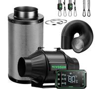 VIVOSUN PRO T4 Smart Air Filtration Kit, 10 cm AeroZesh T4 Duct Fan with GrowHub E42A, Carbon Filter & Air Duct, Cooling & Ventilation System for Grow Tent, Hydroponics, Indoor Growing
