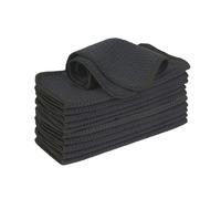 VIVOTE 12pack Microfiber Cloth Barista Cloth Black Waffle Tea Towel Dishcloths Washable Kitchen Rags Thick Household Cleaning Cloths No Lint 20cm X 20cm