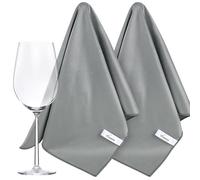 VIVOTE 2PCS Large Microfiber Glass Cleaning Cloth, No Lint Window Mirror Cleaning Cloths, Reusable Wiping Polishing Clothsfor Lenses, Screens, Dark Grey, 51X70CM