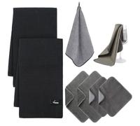 VIVOTE 8 Pack Microfibre Kitchen Towel Set, Waffle-Weave Tea Towels, Reusable Microfibre Mesh Dishcloths, Ultra-Absorbent Cleaning Cloths,Super-Soft Hand Towel with Hanging Loop, Non-Lint Glass Cloth