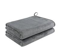 VIVOTE Microfiber Hand Towel with Hanging Loop, Absorbent & Quick Drying Hand Towels, Kitchen Tea Towels, Multi-purpose Towel for Bathroom, Gym, Beach, Travel 2 Pieces Grey, 40x70cm 400gsm