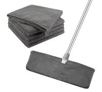 VIVOTE Microfibre Dry Sweeping Cloths, Absorbent Floor Cleaning Cloth, Reusable Dust Mop Refill Pads, Fits Multiple Mops, Replaceable Mop Pads for Home and Kitchen Cleaning 25x45cm,Grey, 5pieces