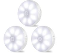 VIVREAL 3 Packs Motion Sensor Lights Indoor Rechargeable Wireless Wall Light LED Stair Night Lights Lamps with Auto/On/Off