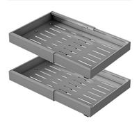 VIVREAL Drill-Free Steel Retractable Pull-Out Racks - Heavy-Duty Small Size Grey (2 Units) S32G*2