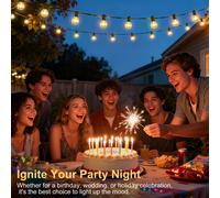 Vivreal G40 Decorative String Lights - 20M (66 ft) 23 Shatterproof Bulbs, Dimmable & Connectable Outdoor Solar Fairy Lights