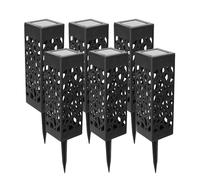 Vivreal Solar Garden Lights 6 Pack Hollow-Carved IP65 Waterproof Outdoor Pathway Decor Warm White LED, TYD-002