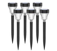 VIVREAL Solar-Powered Waterproof LED Garden Light 6 Packs Color-Changing Flower Pattern Outdoor Decoration Lamp White Plastic TYD-003