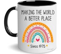 Vivulla68 50th Birthday Mug, 1975 Vintage Coffee Cup for Women, Men, Her, Him, Gift Idea for Wife, Husband, Mom, Dad, Sister, Friend Turning Fifty, Funny Gag Present, Happy 50 Year Old Celebration