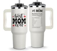 Vivulla68 Best Mom Ever Tumbler With Handle 40oz, Mommy Coffee Mug, Mama Tumblers, Momma Gift Ideas, Funny Birthday Present For Her, Cute Mother Day Gift Tumbler, Mom Cup