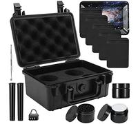 viwaviwa Smell Proof Stash Box - Black Travel Storage Case - 6.3" x 6.3" x 3.5" - Impact-Resistant ABS Plastic - Slide Opening - Water Repellent - Great Gift