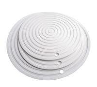 Viwehots Silicone Trivets Mats for Pots and Pans, Heat Resistant Pot Holders, Flexible Hot Pads for Kitchen Table, Non Slip Mats, Dia11.81 and 9.45 Inches Big Round Microwave Mats Pack 3 White