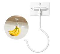 Viweolm Under Cabinet Banana Hook - Foldable Banana Hanger with Adhesive and Magnets, Space-Saving Gold Metal Holder for Kitchen and RV, Keeps Bananas Fresh (White, 1 Pcs)