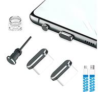 VIWIEU USB C Dust Plugs Charging Port Cover Caps with Cable Protectors 2 PCS Compatible with iPhone 16 15 Pro Max Samsung Galaxy S25/S24/S23/S22/S21/S20+ Ultra/Z Flip 6/Z Fold 6 Pixel OnePlus (Gray)