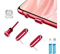 VIWIEU USB C Dust Plugs Charging Port Cover Caps with Cable Protectors 2 PCS Compatible with iPhone 16 15 Pro Max Samsung Galaxy S25/S24/S23/S22/S21/S20+ Ultra/Z Flip 6/Z Fold 6 Pixel OnePlus (Red)