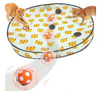 VIWIK Cat Toys for Bored Indoor Adult Cats, Interactive Automatic Motion Activated Kitten Ball Toy, Hide and Seek Mouse Catching Game, Low Noise Fast Rolling Ball in 4 Holes Play Mat