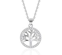 Viwind Necklaces for Women 925 Sterling Silver Tree of Life Necklace Cubic Zirconia Jewellery Gifts for Mum Her Wife Girlfriend Anniversary Birthday Mothers Day Christmas Valentines