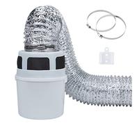 VIWINVELA 3 IN 1 Indoor Dryer Vent Kit Filter Bucket for Electric Dryer with 4-Inch by 5-Feet Proflex Duct (Silver)