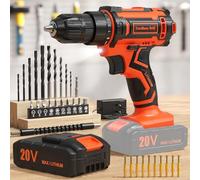 VIWKO Cordless Drill, 20V Electric Combi Drill Set with 2.0Ah Rechargeable Battery, Power Drills 370 in-lb 25+1 Torque 42 Pcs Accessories, for DIY, Home Improvement, Furniture Assembly and Gift