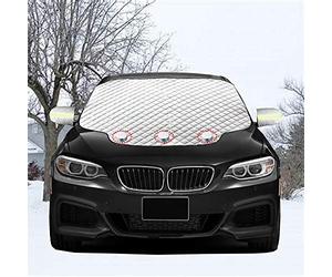 Viwril Car Sun windscreen Cover Sun screen, Car Cooler Sheet with Side Mirror Cover and Reflective Stripes, Car Heat Protection for Rear Windscreen with Magnetic Edges Thickness Protector (157×126cm)