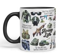 Vixar Army Life Serving with Honor, Pride Joke sarkasm Sarcastic Ceramic Coloured Mug Cup for Tea Coffee Hot Brew 330ml 11Oz Gift (Black)
