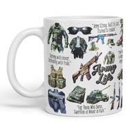 Vixar Army Life Serving with Honor, Pride Joke sarkasm Sarcastic Ceramic Coloured Mug Cup for Tea Coffee Hot Brew 330ml 11Oz Gift (White)