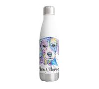 Vixar Beagle Personalised Custom Bottle with your Text/name Hound Dog pet Watercolour Animals Bottle Double Wall Insulated Stainless Steel Sport Drinks 500ml