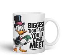 Vixar Biggest Tight-Arse You’ll Ever Meet Sarcastic Duck Coloured Ceramic Mug Cup Gift, 11oz (White)