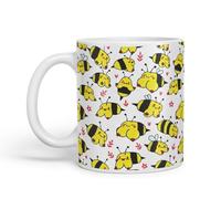 Vixar Cute Bee Breasts, Tits, Pattern Mug - Coloured Ceramic Mug Cup Gift, 11oz (White)