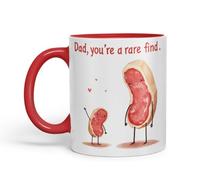 Vixar Dad You're A Rare Find Funny Peanut Father's Day Mug - Coloured Mug Cup Gift, 11oz (RED)