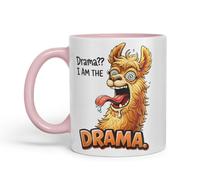 Vixar Drama I Am The Drama Llama Coloured Ceramic Mug Cup Gift, 11oz (Pink)
