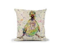 Vixar Ducklink Duck Baby Farm Animals Watercolour Rainbow Art Linnen Cushion With filling or cover only, 40x40cm, gift, christmas, Birthday (with insert)