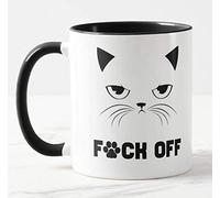 Vixar F*ck Fuck cat Swearing Mug - Funny Coffee Cat Mug, Christmas, Xmas, Birthday Gifts, Rude Sarcastic Mugs Memes Cup Brand