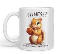 Vixar Fitness? More Like Fitness Whole Cookie in My Mouth Joke sarkasm Sarcastic Ceramic Coloured Mug Cup for Tea Coffee Hot Brew 330ml 11Oz Gift (White)