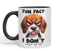 Vixar Fun Fact: I Don’t Care at All Dog Coloured Ceramic Mug Cup 11oz Funny Sarcastic Gift (Black)