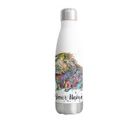 Vixar Guinea Pig Short Haired Personalised Custom Bottle with your Text/name sausage pet Watercolour Animals Bottle Double Wall Insulated Stainless Steel Sport Drinks 500ml