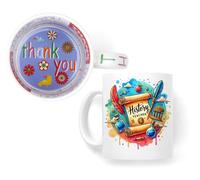 Vixar History Teacher Mug Thank You, End of School Gift Ceramic Coloured Mug Cup for Tea Coffee Hot Brew 330ml 11Oz Gift (Thank You)