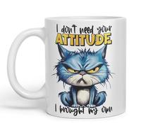 Vixar I Don’t Need Your Attitude - I Brought My Own Coloured Ceramic Mug Cup 11oz Funny Sarcastic Gift (White)