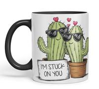 Vixar I’m Stuck On You - Coloured Ceramic Mug Cup Gift, 11oz (Black)