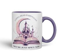 Vixar I Still Read Fairytales - They’re Just Spicy Now Coloured Ceramic Mug Cup Gift, 11oz (Purple)
