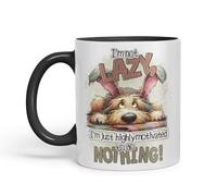 Vixar I'm Not Lazy I'm Just Highly Motivated to Do Nothing Funny Dog Dogs - Coloured Ceramic Mug Cup Gift, 11oz (Black)