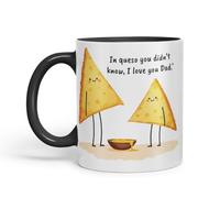 Vixar in Queso You Didn't Know I Love You Dad Funny Nacho Cheese Father's Day Mug - Coloured Mug Cup Gift, 11oz (Black)