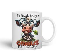 Vixar It’s Tough Being a Genius - But I Manage Coloured Ceramic Mug Cup 11oz Funny Sarcastic Gift (White)